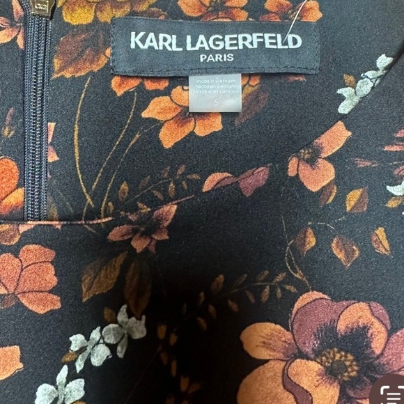 Karl Lagerfeld Paris Women’s Floral Peplum Sleeve Midi Dress ~ Size 6 ~ NWT - Picture 8 of 10